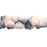 Czech Button Style Bead Flower 7mm Matte - Luster Blue/Crystal - Lt Opaque Pink (50pcs)