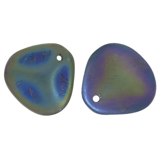 Czech Rose Petals 14 x 13mm Matte - Iris - Green (25pcs)