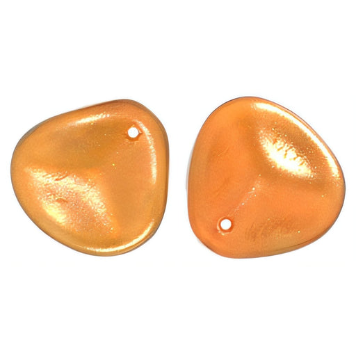 Czech Rose Petals 14 x 13mm Halo - Sandalwood (25pcs)