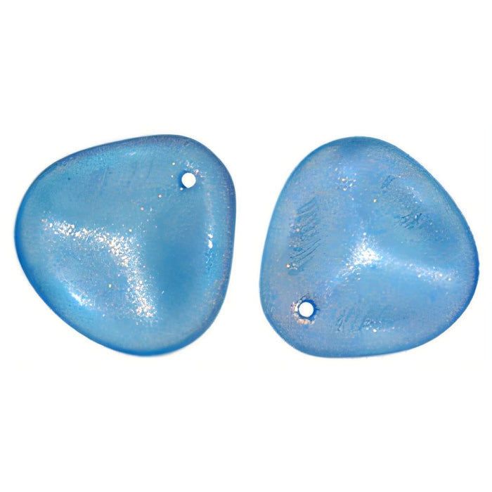 Czech Rose Petals 14 x 13mm Halo - Azurite (25pcs)