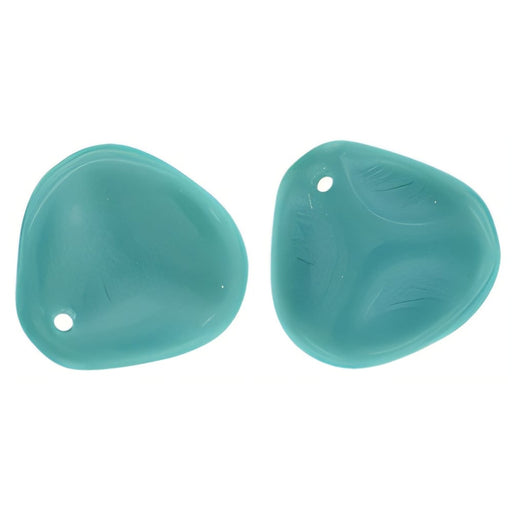 Czech Rose Petals 14 x 13mm Persian Turquoise (25pcs)
