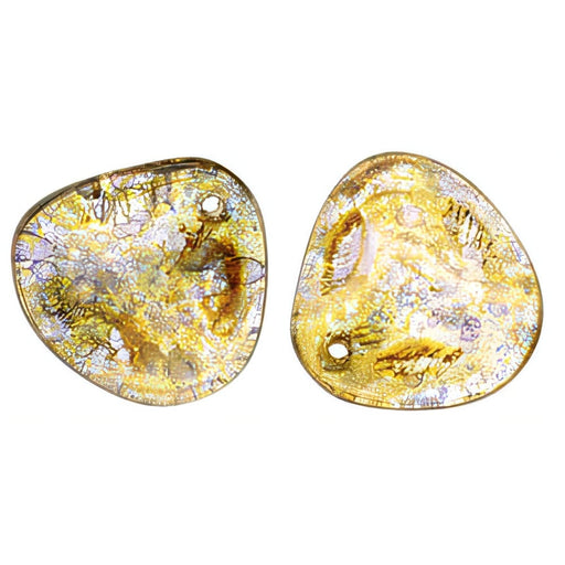 Czech Rose Petals 14 x 13mm Crystal - Bronze Picasso (25pcs)