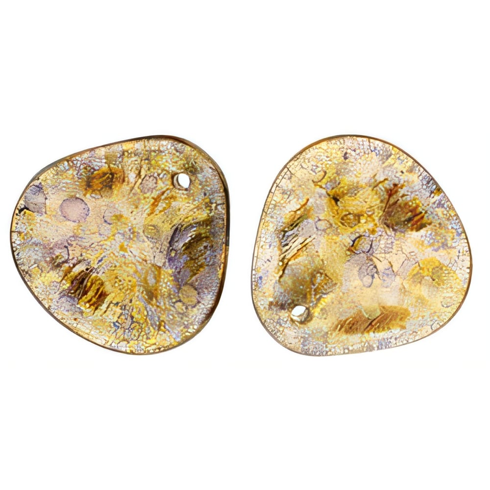 Czech Rose Petals 14 x 13mm Rosaline - Bronze Picasso (25pcs)