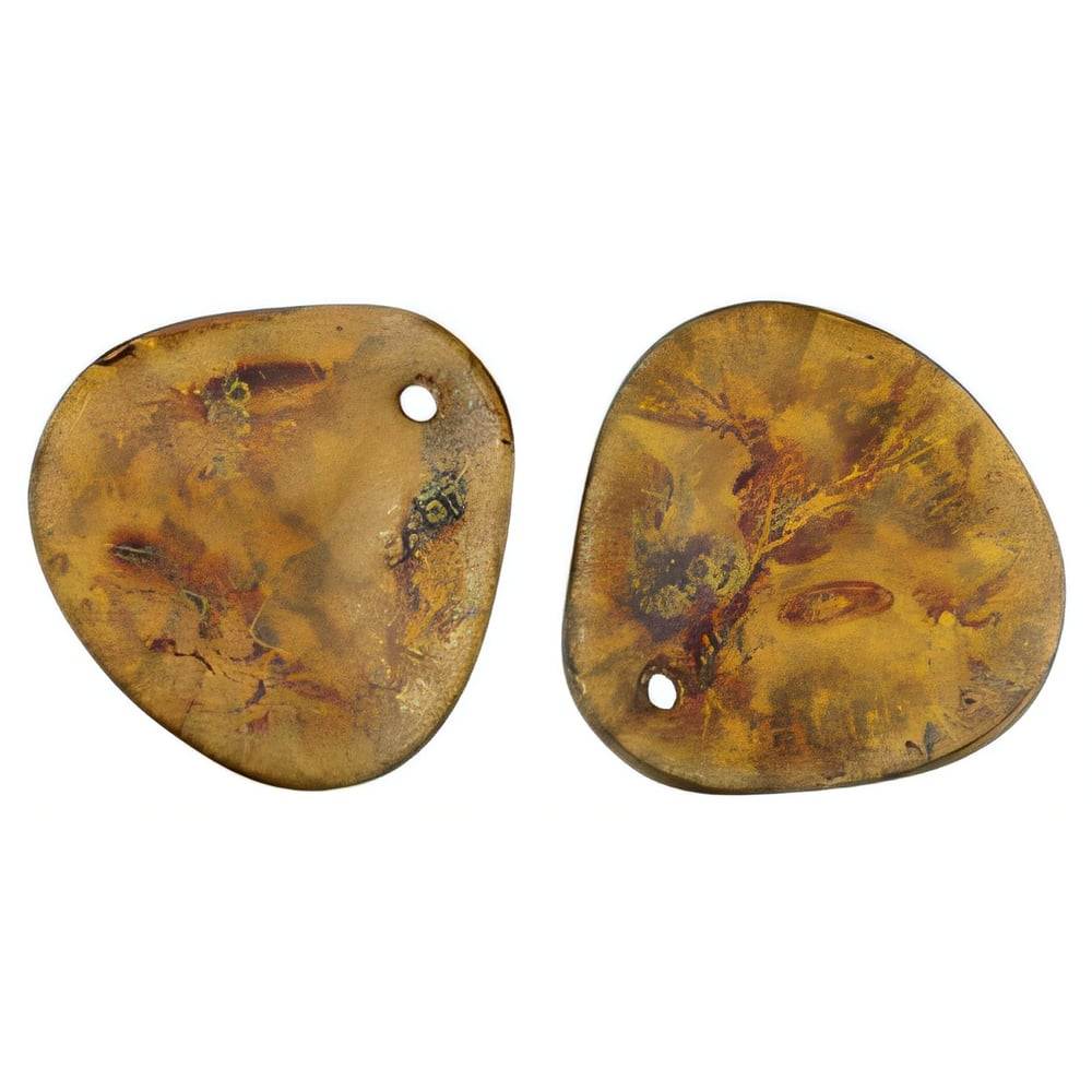 Czech Rose Petals 14 x 13mm Milky Topaz - Copper Picasso (25pcs)