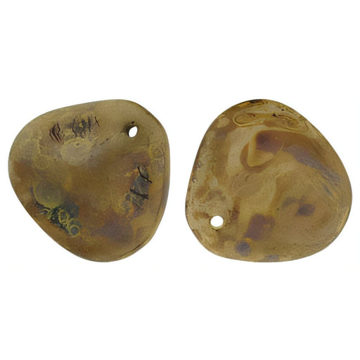 Czech Rose Petals 14 x 13mm Opaque Lt Beige - Copper Picasso (25pcs)