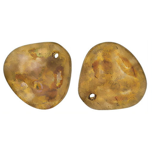 Czech Rose Petals 14 x 13mm Milky Pink - Copper Picasso (25pcs)