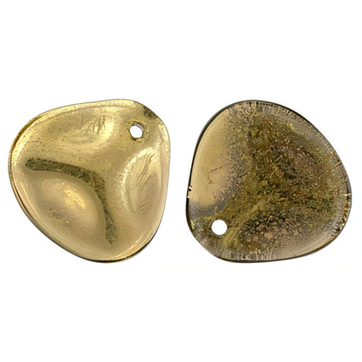 Czech Rose Petals 14 x 13mm Gold - Smokey Topaz (25pcs)