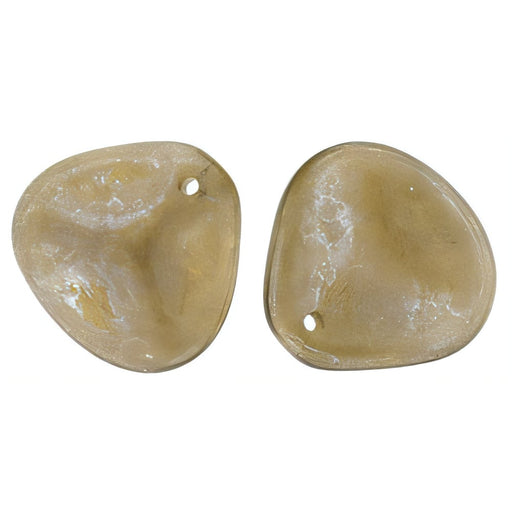 Czech Rose Petals 14 x 13mm Luster - Stone Topaz/Smoky Topaz (25pcs)