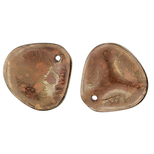 Czech Rose Petals 14 x 13mm Mauve - Moon Dust (25pcs)