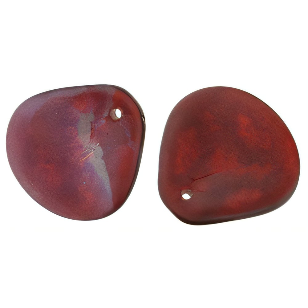 Czech Rose Petals 14 x 13mm Siam Ruby - Matte Vega (25pcs)