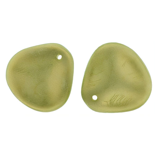 Czech Rose Petals 14 x 13mm Halo Ethereal - Celadon (25pcs)