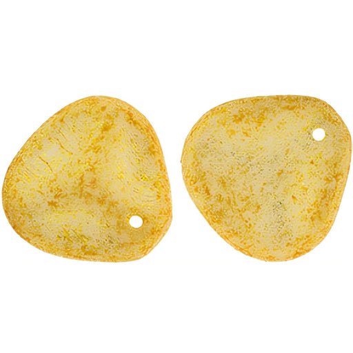 Czech Rose Petals 14 x 13mm Honey Shimmer Milky White (25pcs)