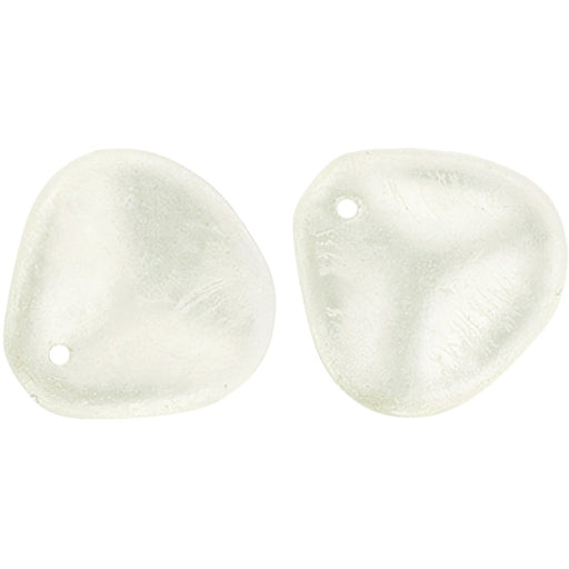 Czech Rose Petals 14 x 13mm Metal Luster - Crystal (25pcs)