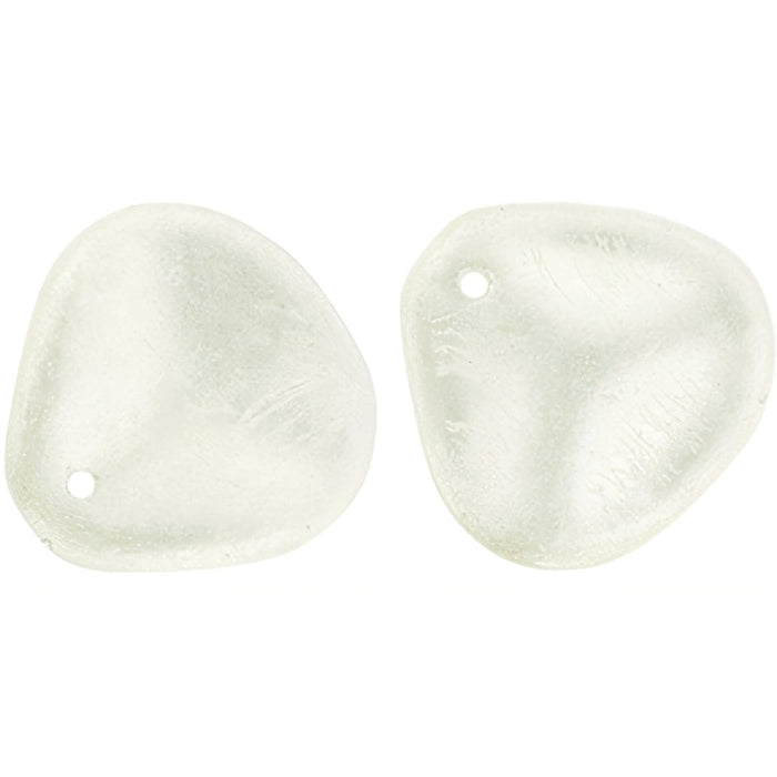 Czech Rose Petals 14 x 13mm Metal Luster - Crystal (25pcs)