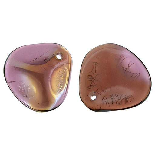 Czech Rose Petals 14 x 13mm Twilight - Fuchsia (25pcs)