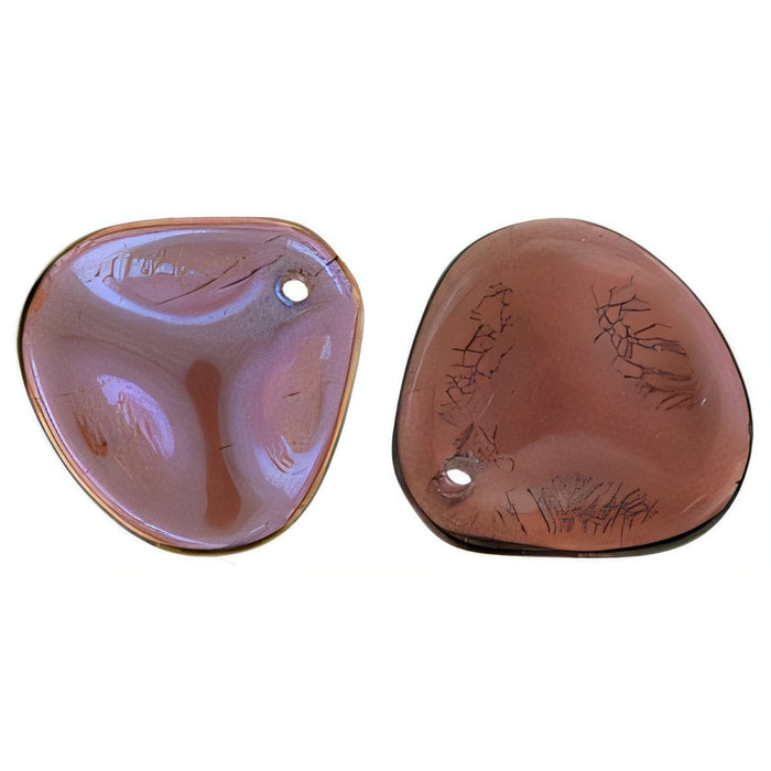 Czech Rose Petals 14 x 13mm Twilight - Siam Ruby (25pcs)