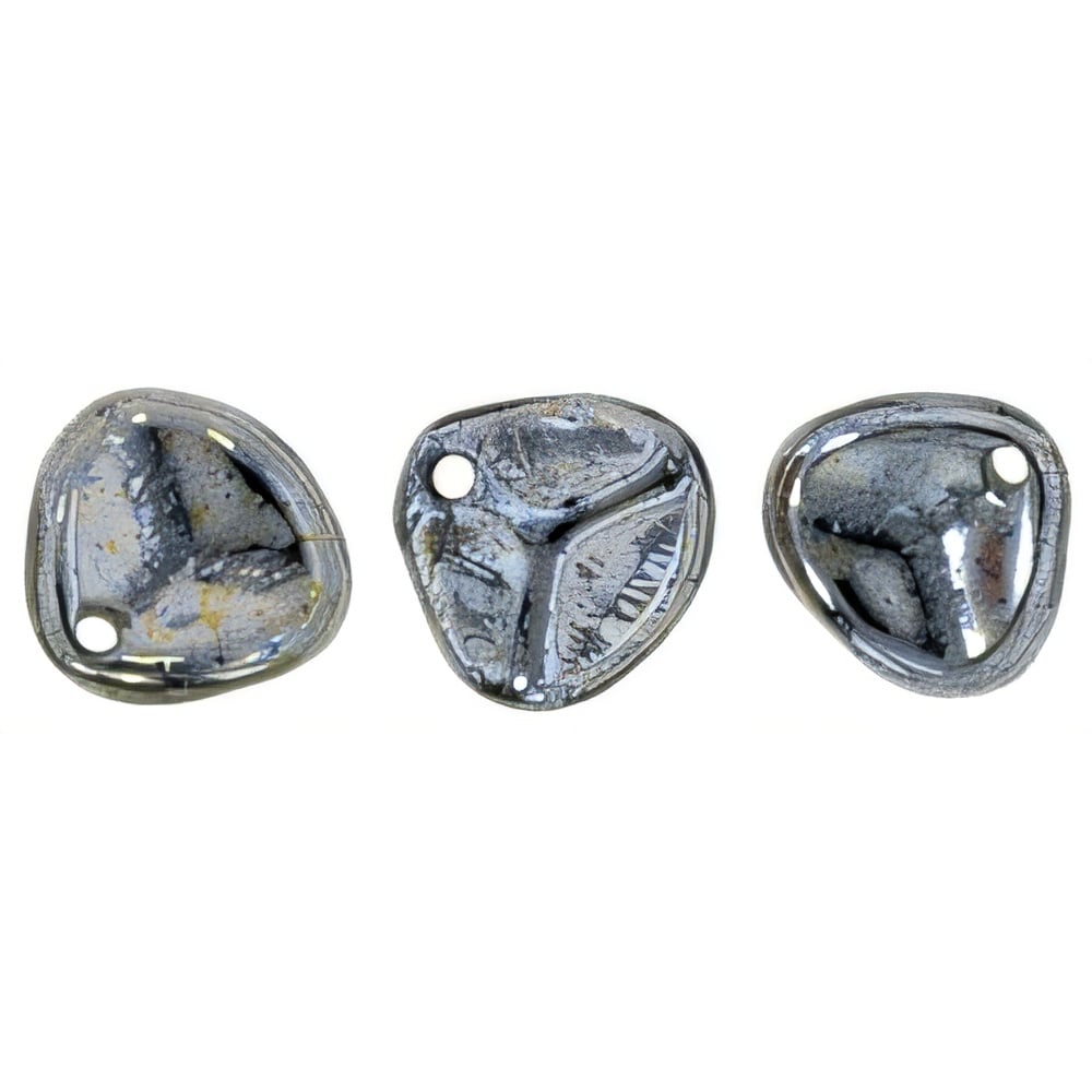 Czech Rose Petals 8 x 7mm Hematite (50pcs)