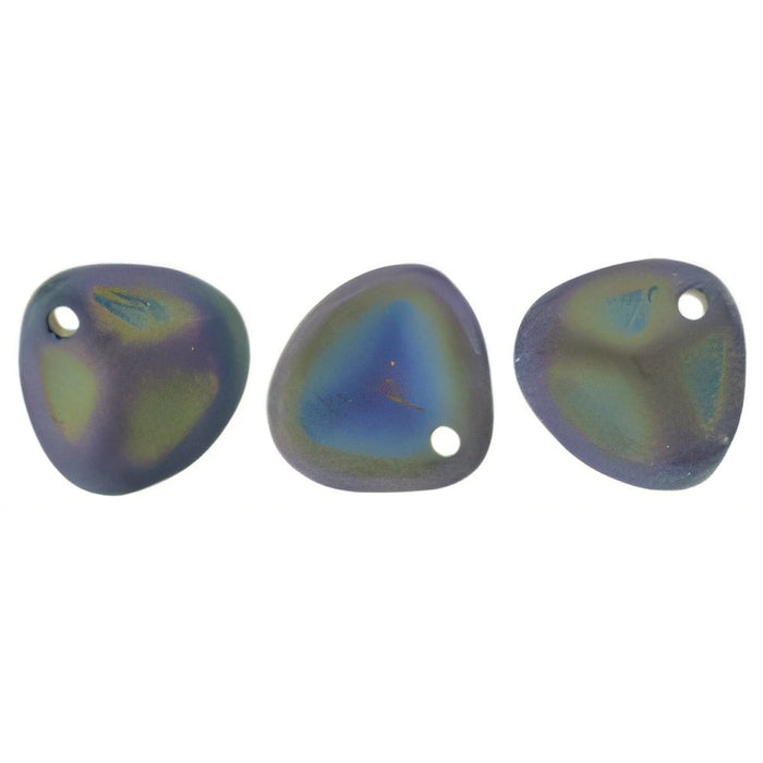 Czech Rose Petals 8 x 7mm Matte - Iris - Green (50pcs)