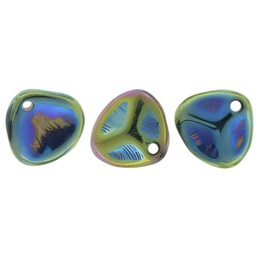 Czech Rose Petals 8 x 7mm Iris - Green (50pcs)