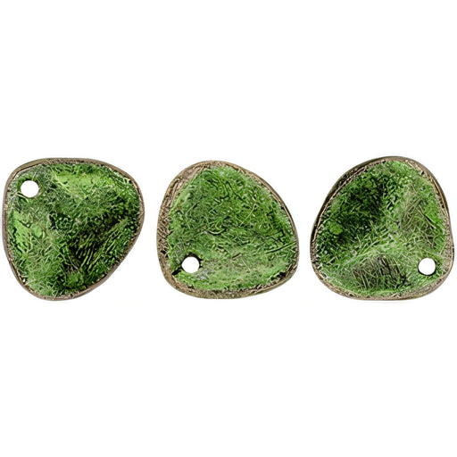 Czech Rose Petals 8 x 7mm Metallic Suede - Olive Mauve (50pcs)