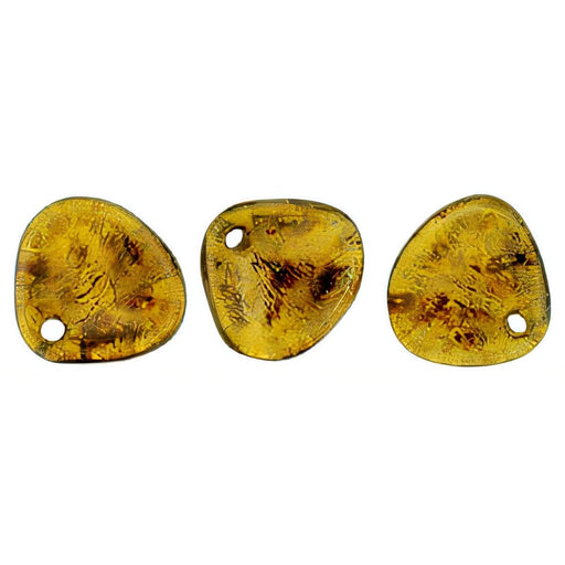 Czech Rose Petals 8 x 7mm Milky Topaz - Bronze Picasso (50pcs)