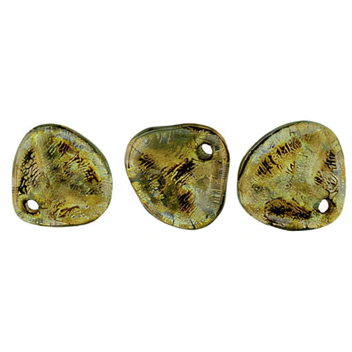 Czech Rose Petals 8 x 7mm Milky Peridot - Bronze Picasso (50pcs)