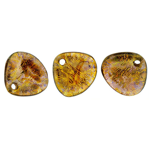 Czech Rose Petals 8 x 7mm Milky Pink - Bronze Picasso (50pcs)