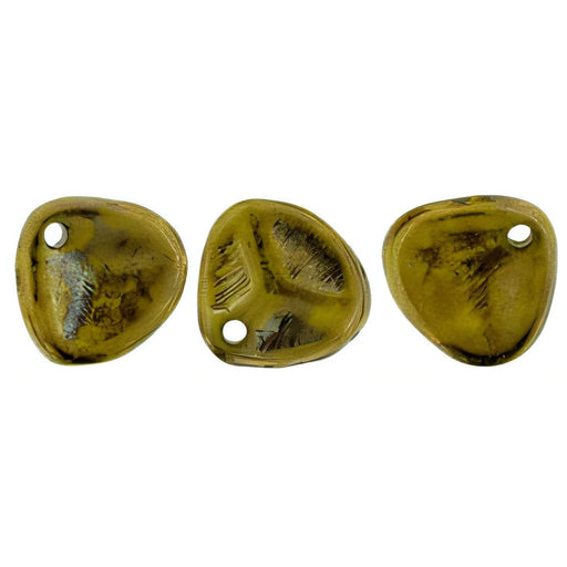 Czech Rose Petals 8 x 7mm Opaque Yellow - Bronze Picasso (50pcs)