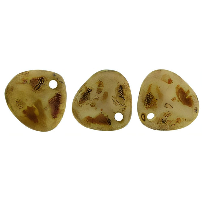 Czech Rose Petals 8 x 7mm Opaque Lt Beige - Copper Picasso (50pcs)