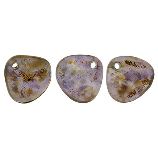 Czech Rose Petals 8 x 7mm Tanzanite - Copper Picasso (50pcs)