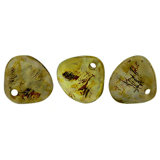 Czech Rose Petals 8 x 7mm Milky Peridot - Copper Picasso (50pcs)