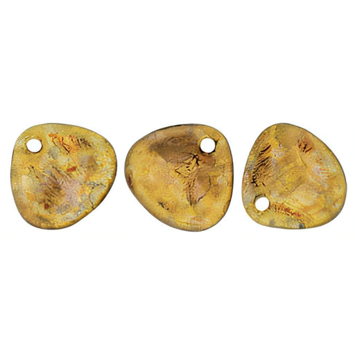 Czech Rose Petals 8 x 7mm Milky Pink - Copper Picasso (50pcs)