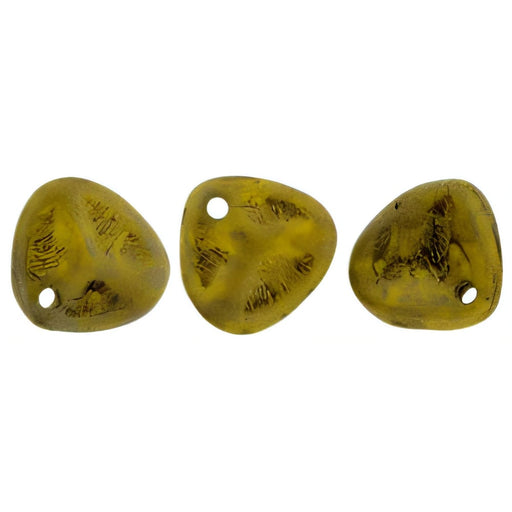 Czech Rose Petals 8 x 7mm Opaque Yellow - Copper Picasso (50pcs)