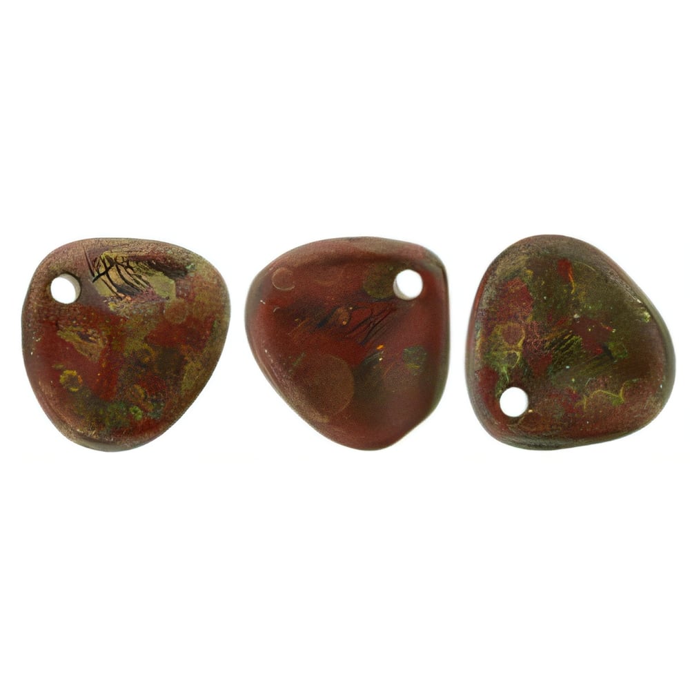 Czech Rose Petals 8 x 7mm Opaque Red - Copper Picasso (50pcs)