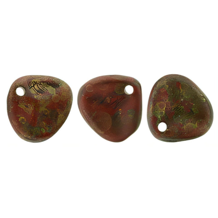 Czech Rose Petals 8 x 7mm Opaque Red - Copper Picasso (50pcs)