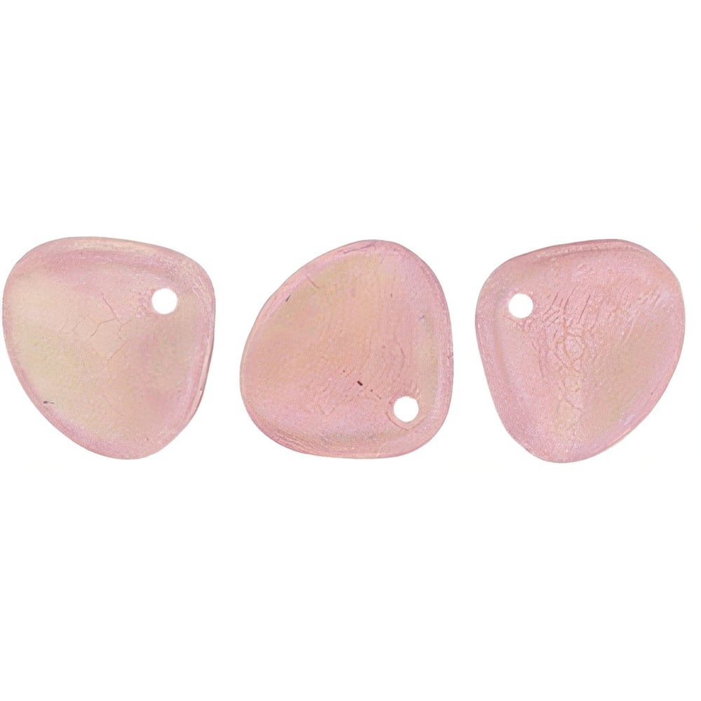 Czech Rose Petals 8 x 7mm Rose Shimmer Milky Pink (50pcs)