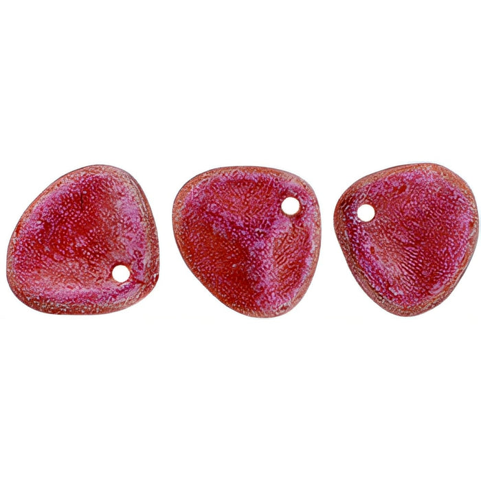 Czech Rose Petals 8 x 7mm Rose Shimmer Ruby (50pcs)