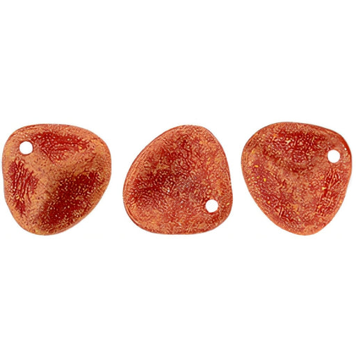 Czech Rose Petals 8 x 7mm Red Antique Shimmer (50pcs)