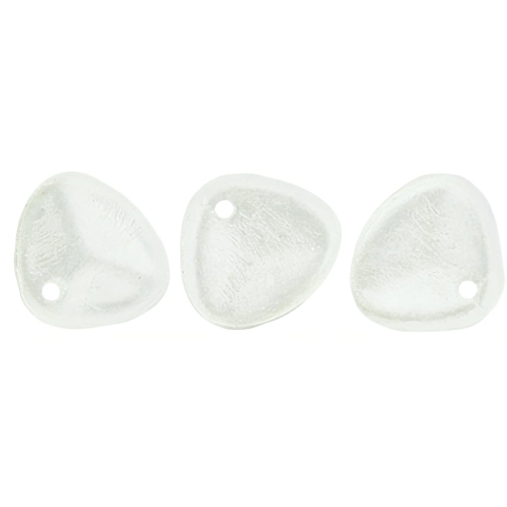 Czech Rose Petals 8 x 7mm Metal Luster - Crystal (50pcs)