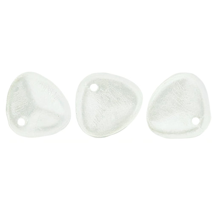 Czech Rose Petals 8 x 7mm Metal Luster - Crystal (50pcs)