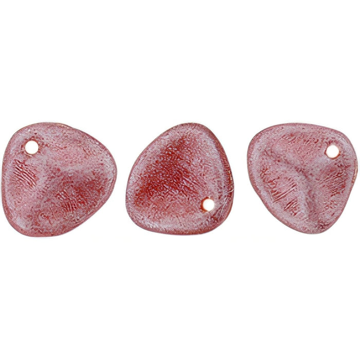 Czech Rose Petals 8 x 7mm Metal Luster - Ruby (50pcs)