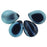 Czech Polished Drops 16 x 12mm Seafoam/Navy