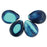 Czech Polished Drops 16 x 12mm Denim/Turquoise