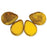Czech Polished Drops 16 x 12mm Sunflower Yellow - Moon Dust