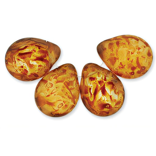 Czech Polished Drops 16 x 12mm Crystal - Picasso