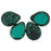 Czech Polished Drops 16 x 12mm Persian Turquoise - Black Picasso
