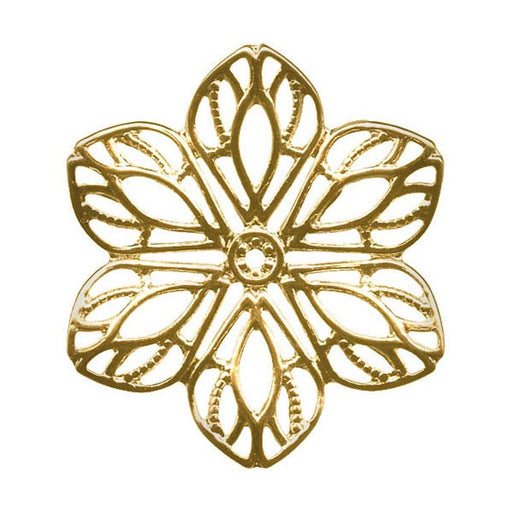 22mm Brass Filigree, Flower (12 Pieces)