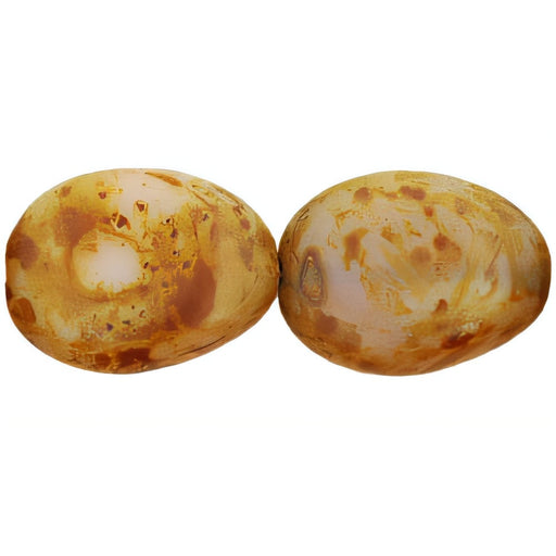 Czech Pinched Cushion 22 x 17mm Picasso - Milky Soft Rosaline (25pcs)