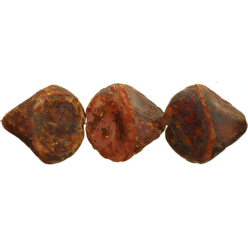 Czech Pinched Round Bead 14mm Coral Pink/Brown - Stone Picasso (25pcs)