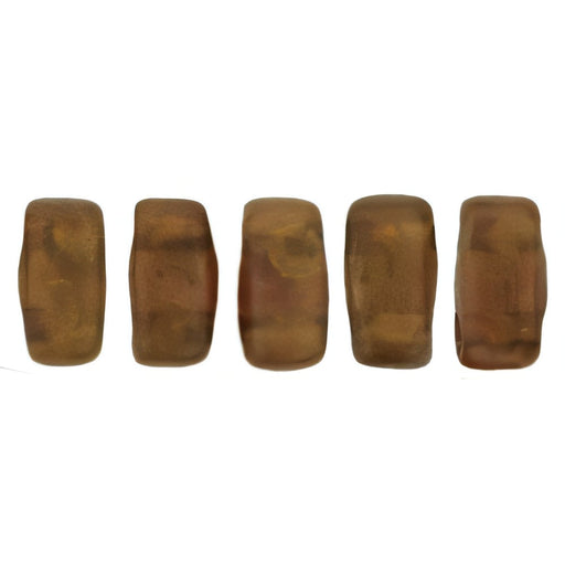 Czech CzechMates Bricks 6 x 3mm Milky Pink - Copper Picasso (50pcs)